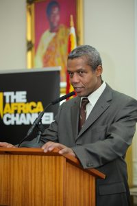 GUBA's patron, Hugh Quarshie, addressing guests at GUBA 2012