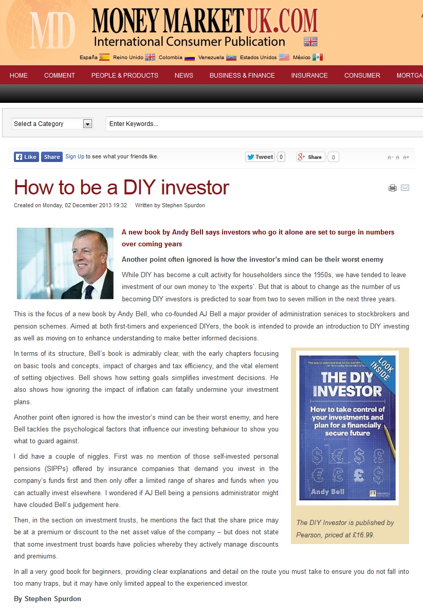 Money Market UK review of The DIY Investor Money Marketing Review
