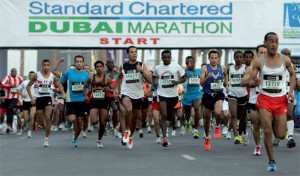 The start of the Dubai Marathon got underway this morning
