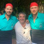 Jamie Redknapp, Brian Klein and Freddie Flintoff