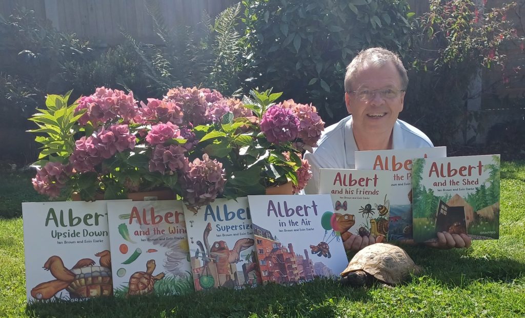 Author Ian Brown with his Albert series of books, writes a blog about publishing for PRscribe by Palamedes PR
