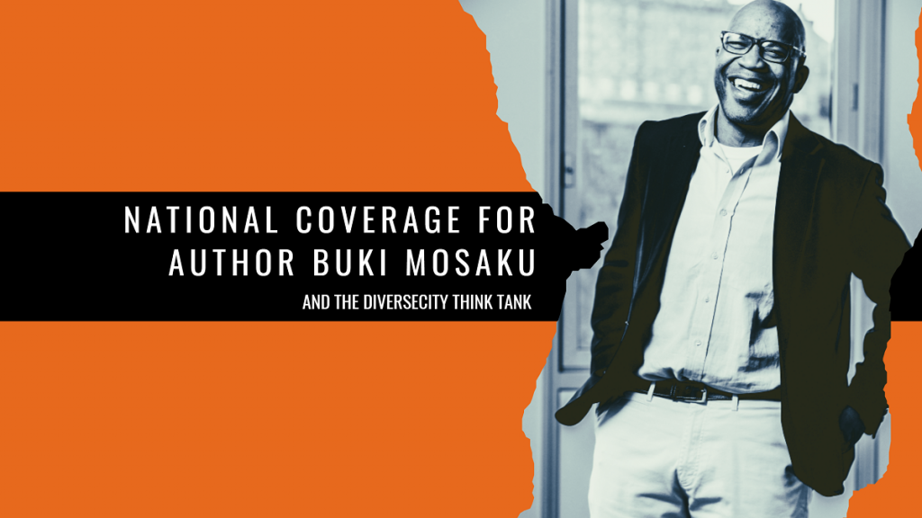 The author and race relations expert Buki Mosaku features in the national press. Here, Buki is pictured with the heading, 