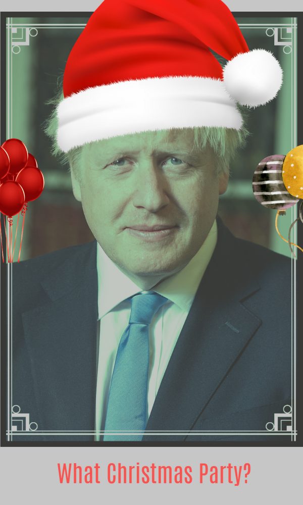 What Christmas Party? Boris Johnson poses the question on this Christmas card for Palamedes PR