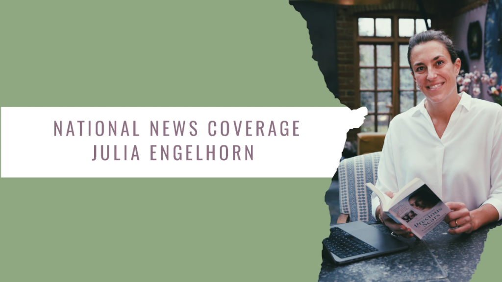 Author Julia Engelhorn receives national news coverage after launching PreciousScars.org, a first-of-its-kind online hub for parents who have lost, or fear losing, children to violent crime.